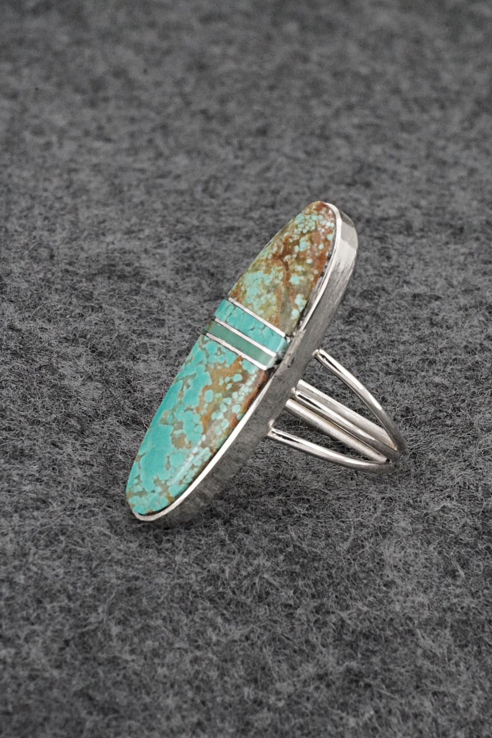 Turquoise & Sterling Silver Ring - Harold Smith - Size 8.25