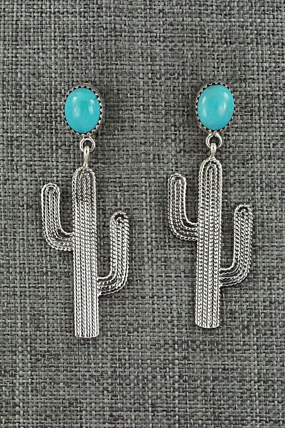 Turquoise & Sterling Silver Earrings - Verley Betone