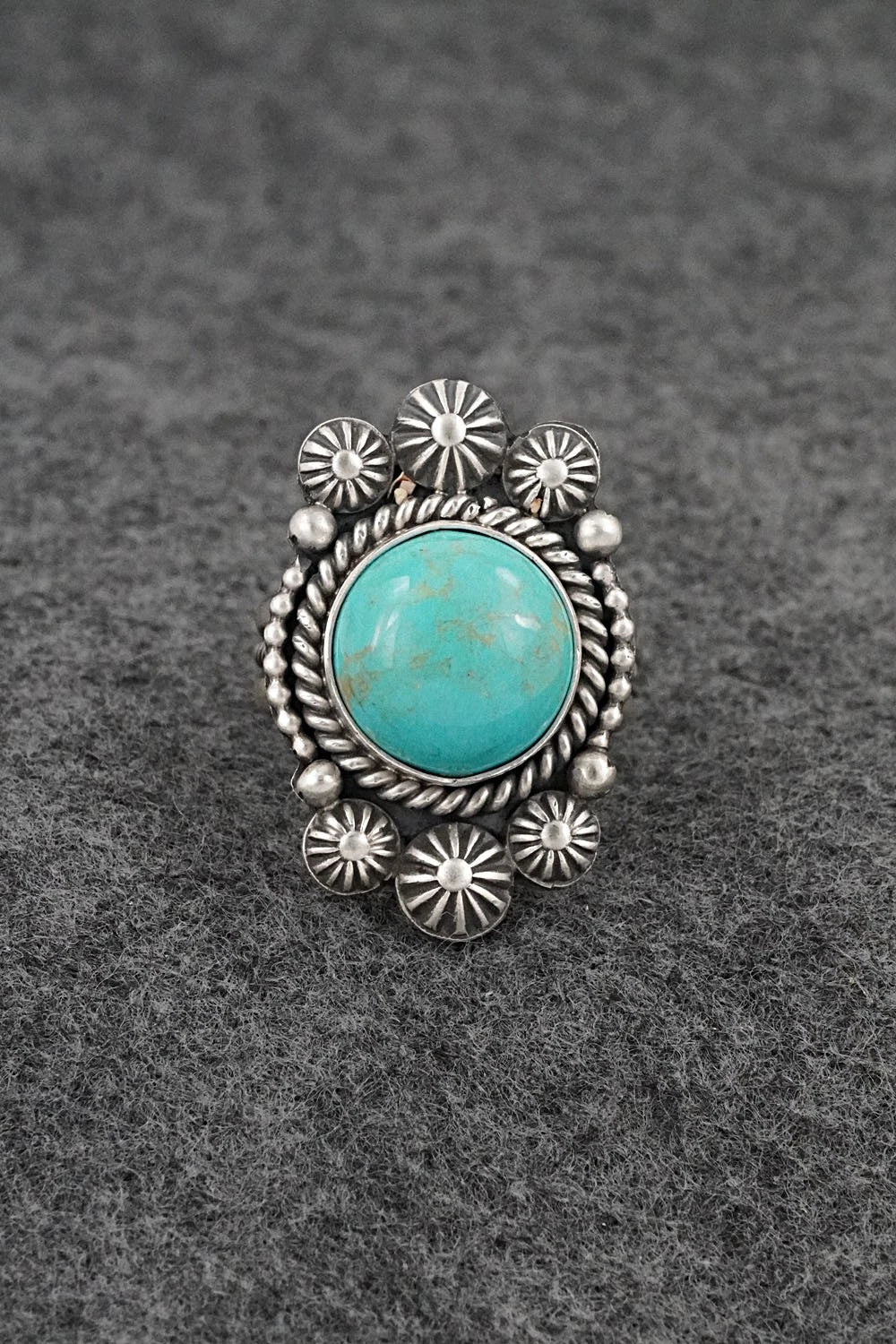 Turquoise & Sterling Silver Ring - Michael Calladitto - Size 9