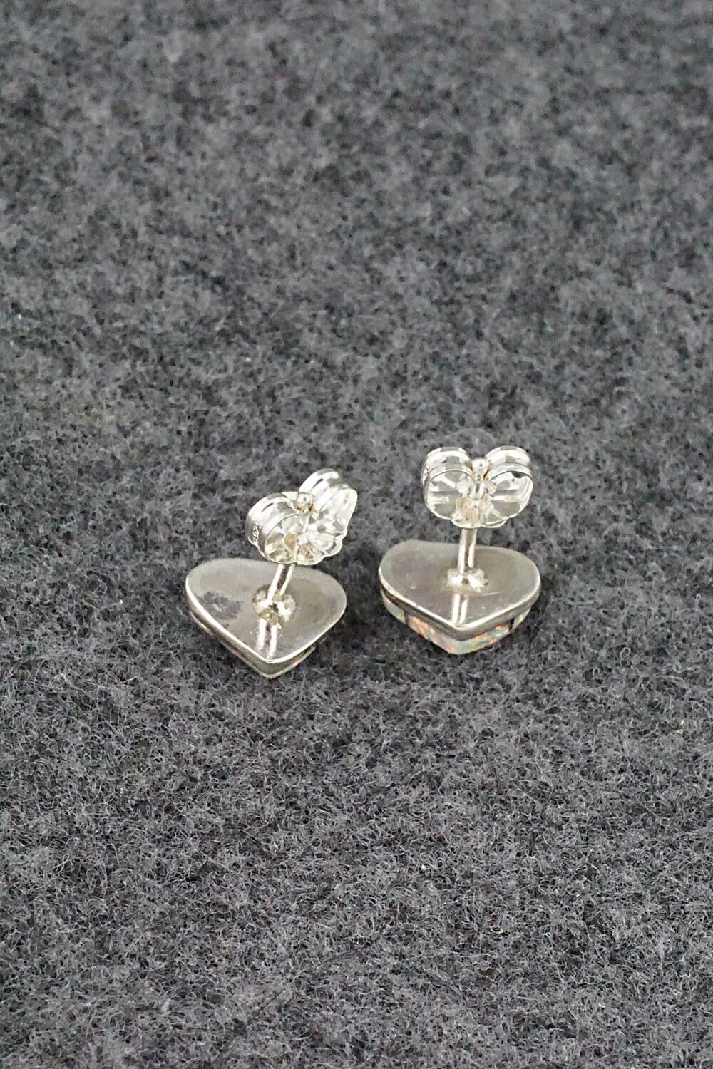 Opalite & Sterling Silver Inlay Earrings - Linda Chavez