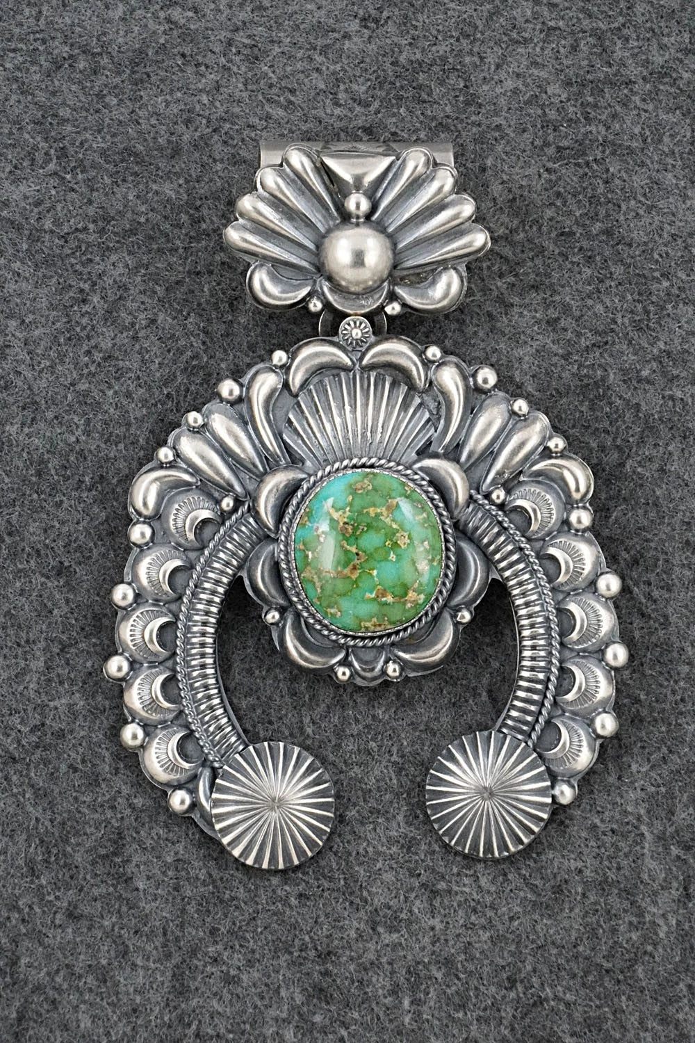 Turquoise & Sterling Silver Naja Pendant - Delbert Gordon