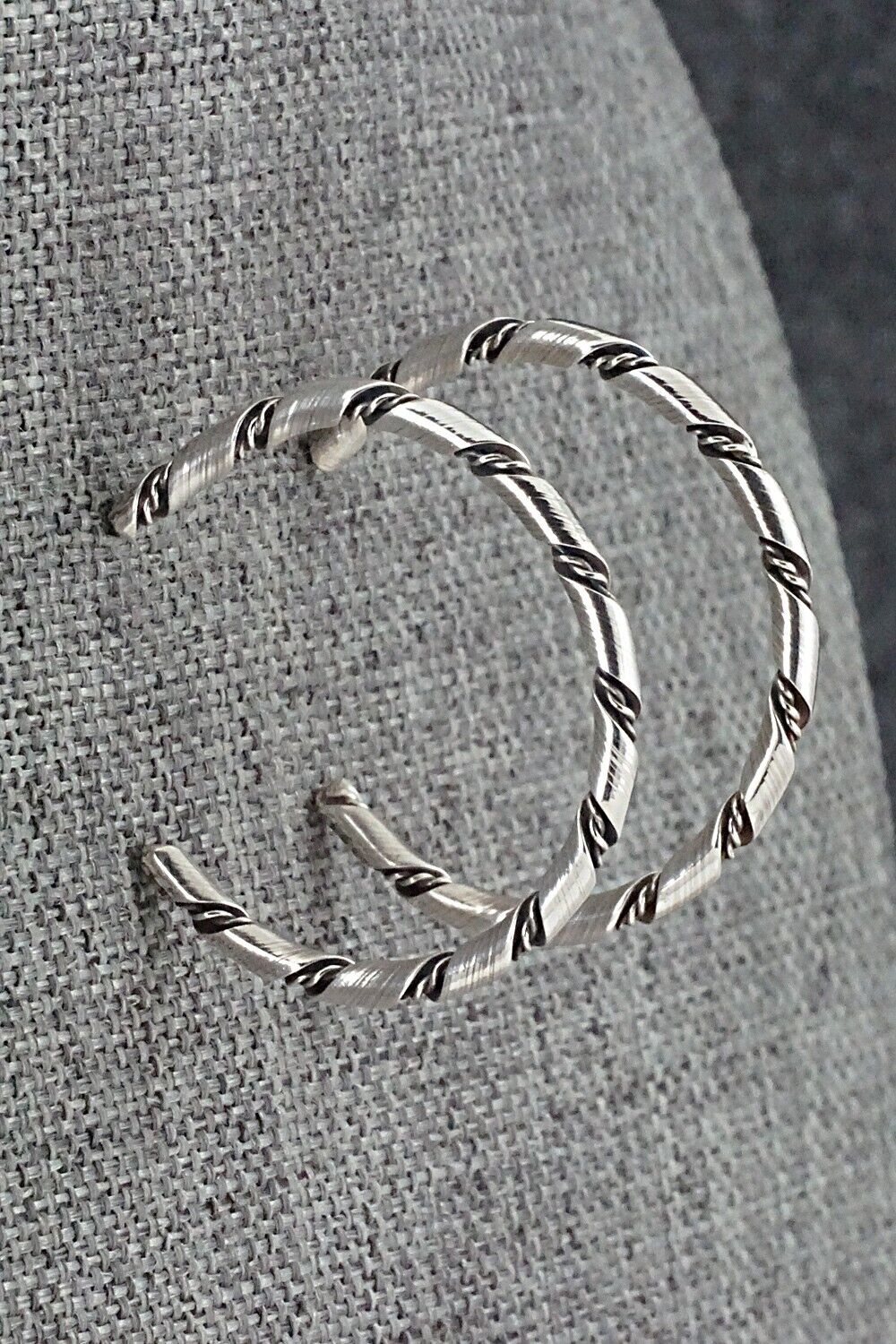Sterling Silver Hoop Earrings - Caroline Tsosie
