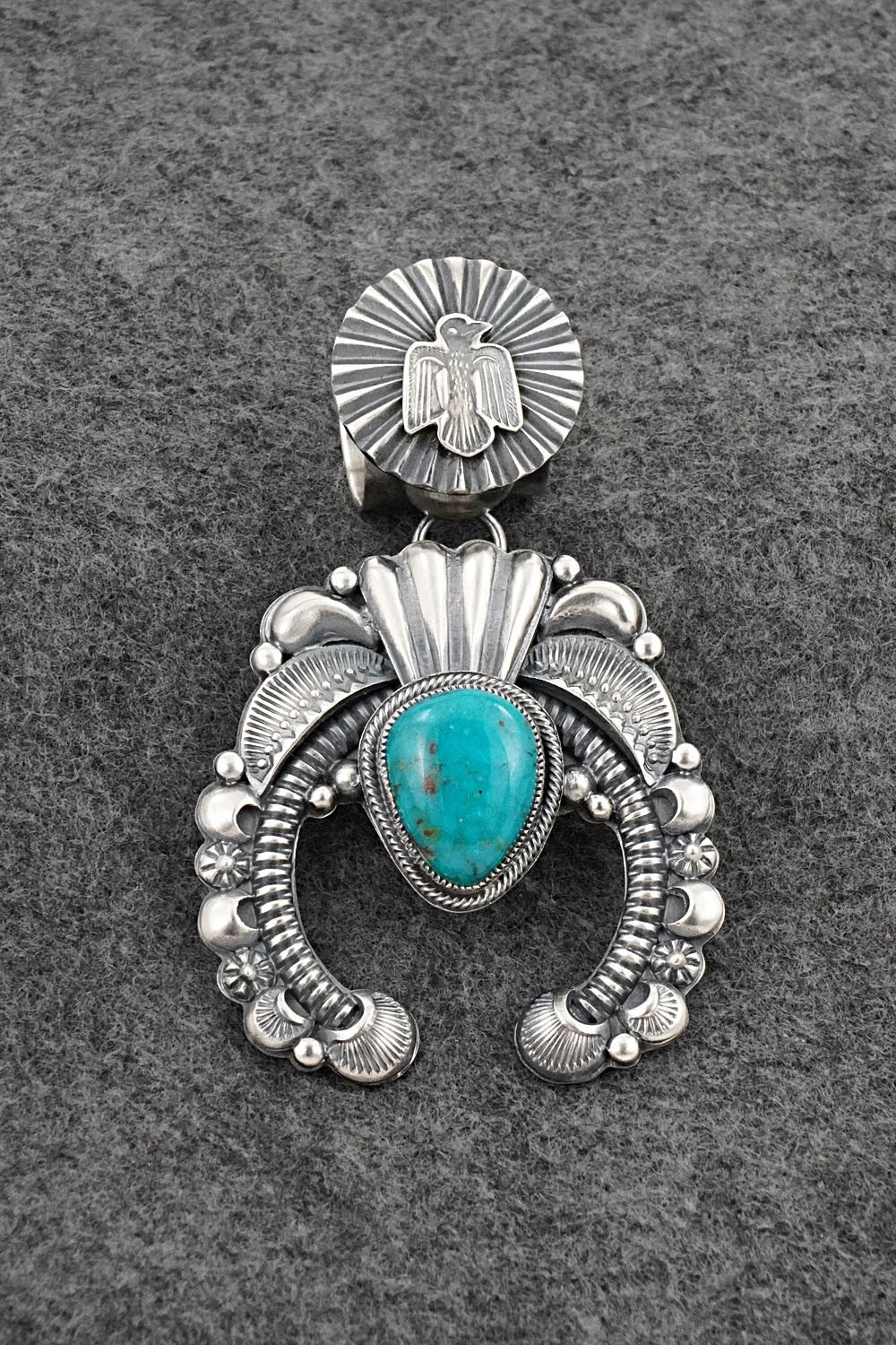 Turquoise & Sterling Silver Pendant - Delbert Gordon