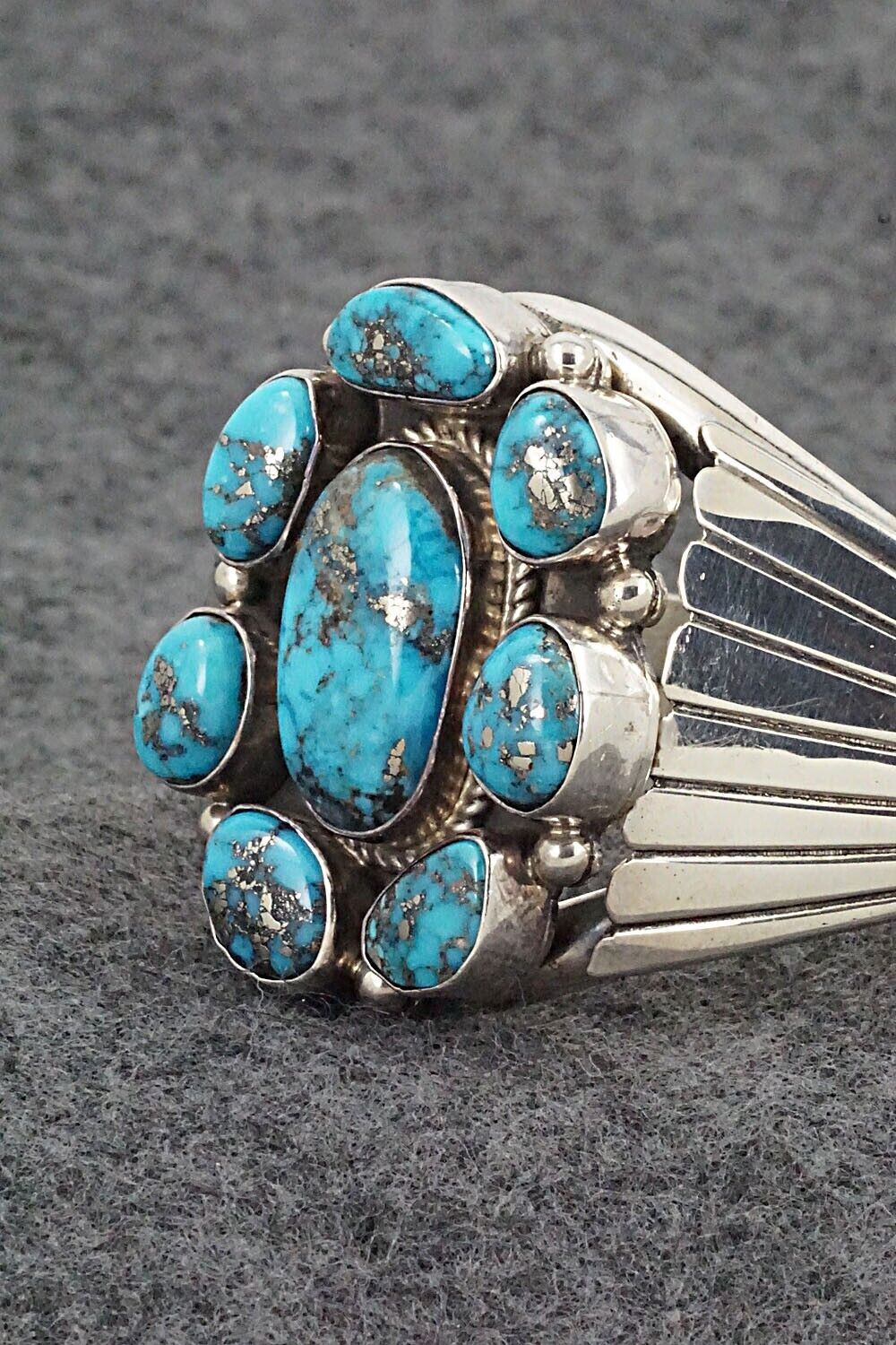 Turquoise and Sterling Silver Bracelet - Ted Brea