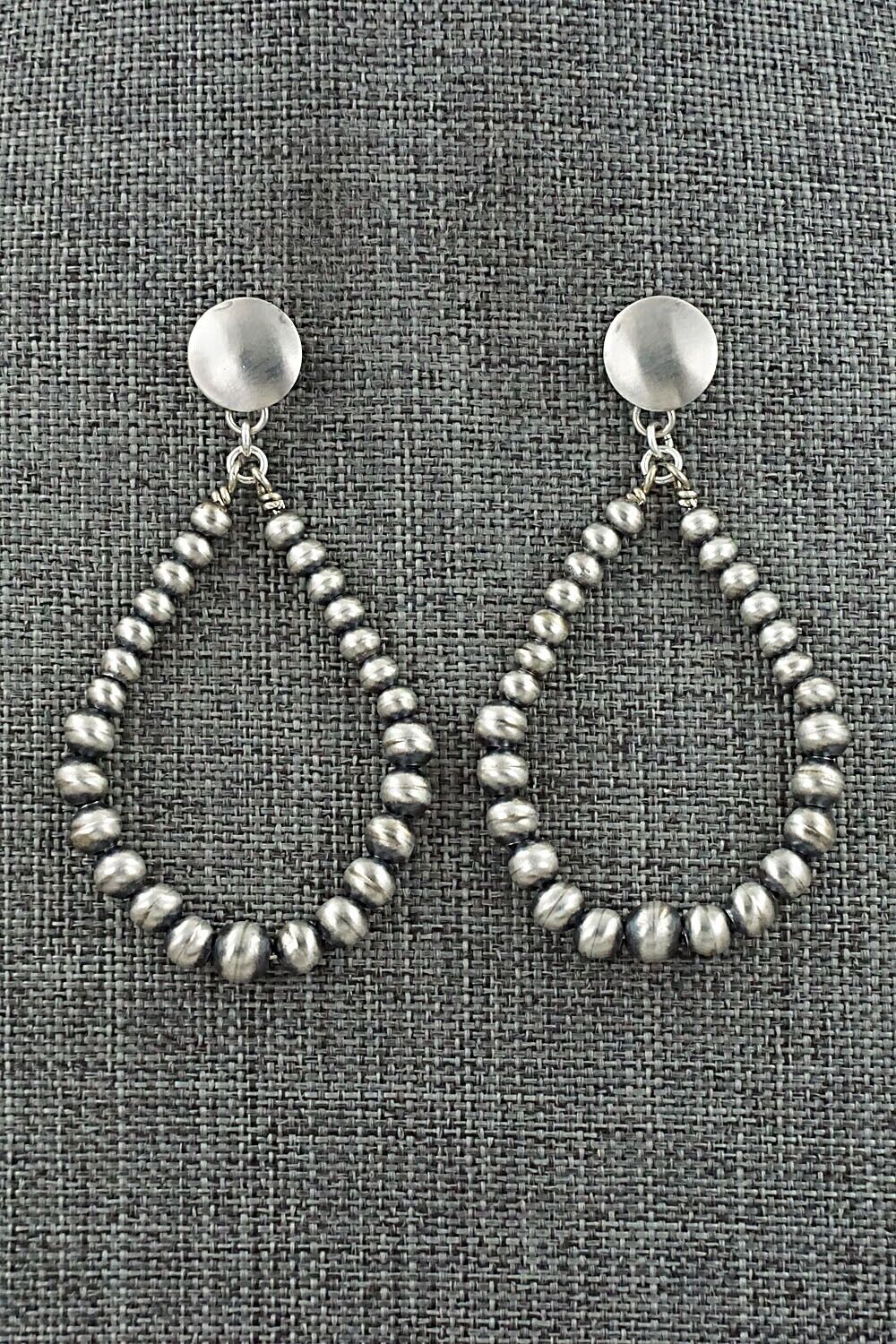 Sterling Silver Navajo Pearl Earrings - Amanda Larry