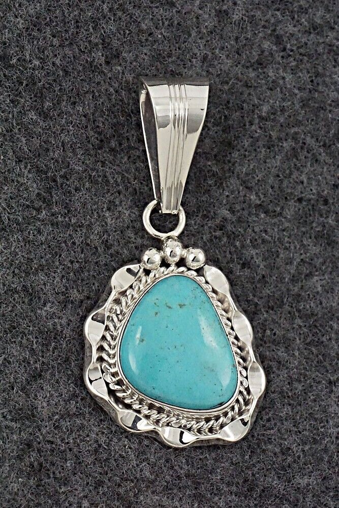 Turquoise & Sterling Silver Pendant - Samuel Yellowhair