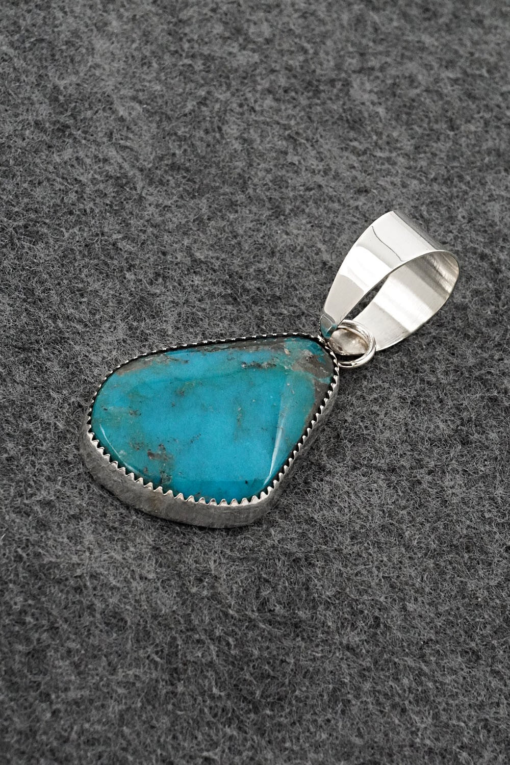 Turquoise and Sterling Silver Pendant - Leslie Nez