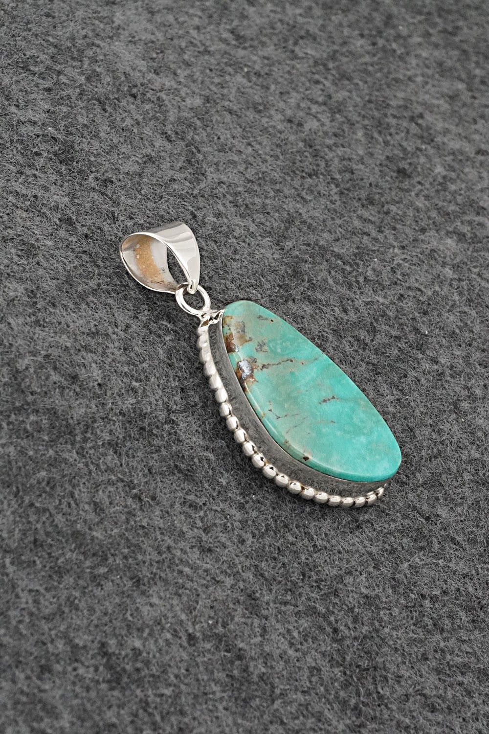 Turquoise & Sterling Silver Pendant - Larry Castillo