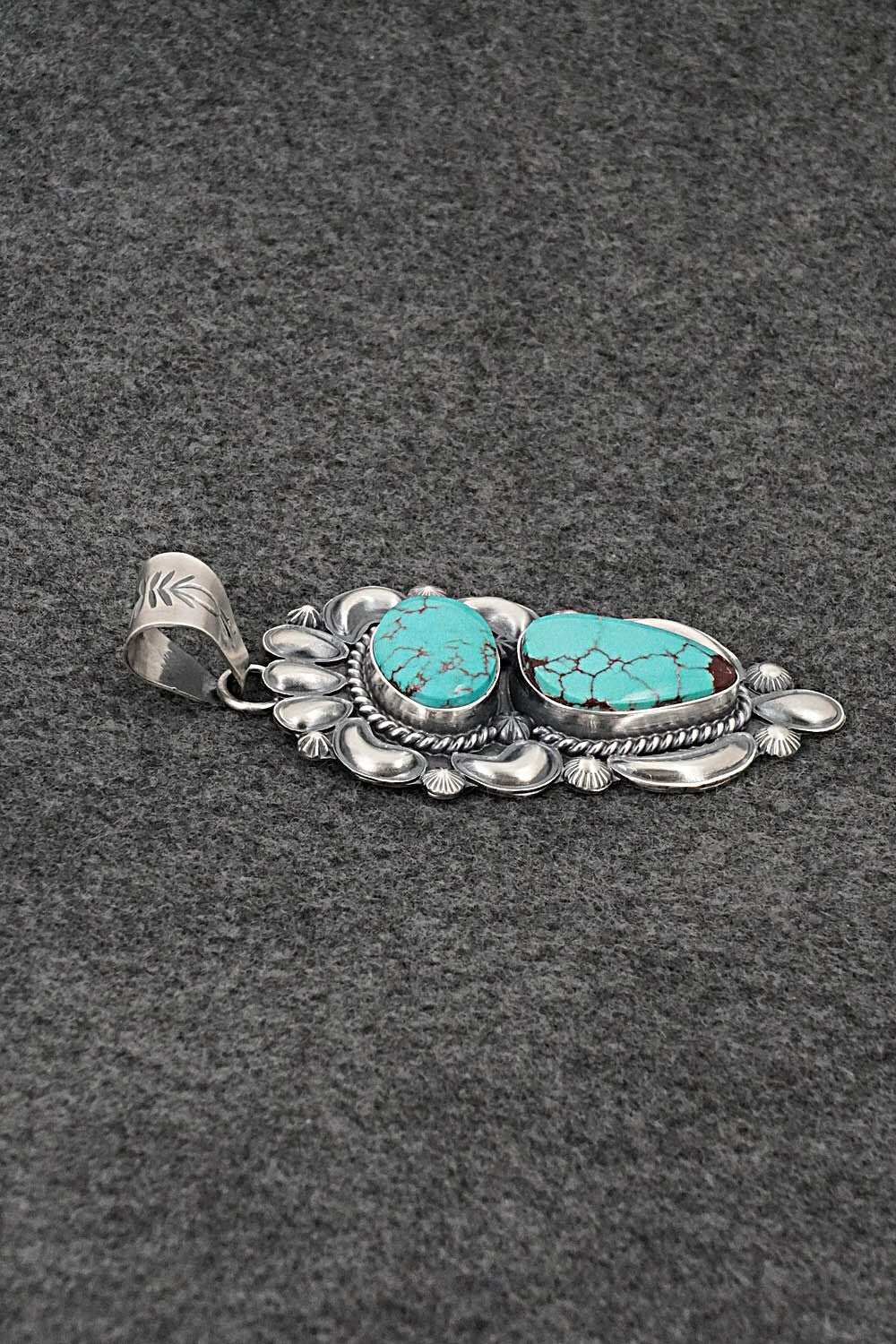 Turquoise & Sterling Silver Pendant - Raymond Delgarito