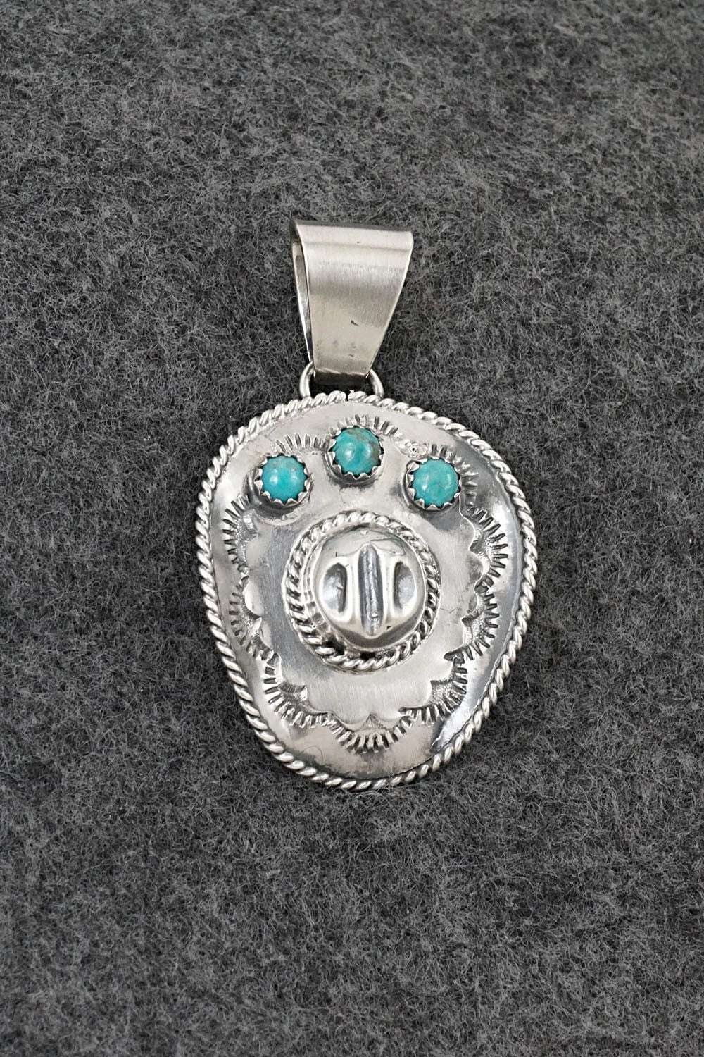 Turquoise & Sterling Silver Pendant - Bobby Platero