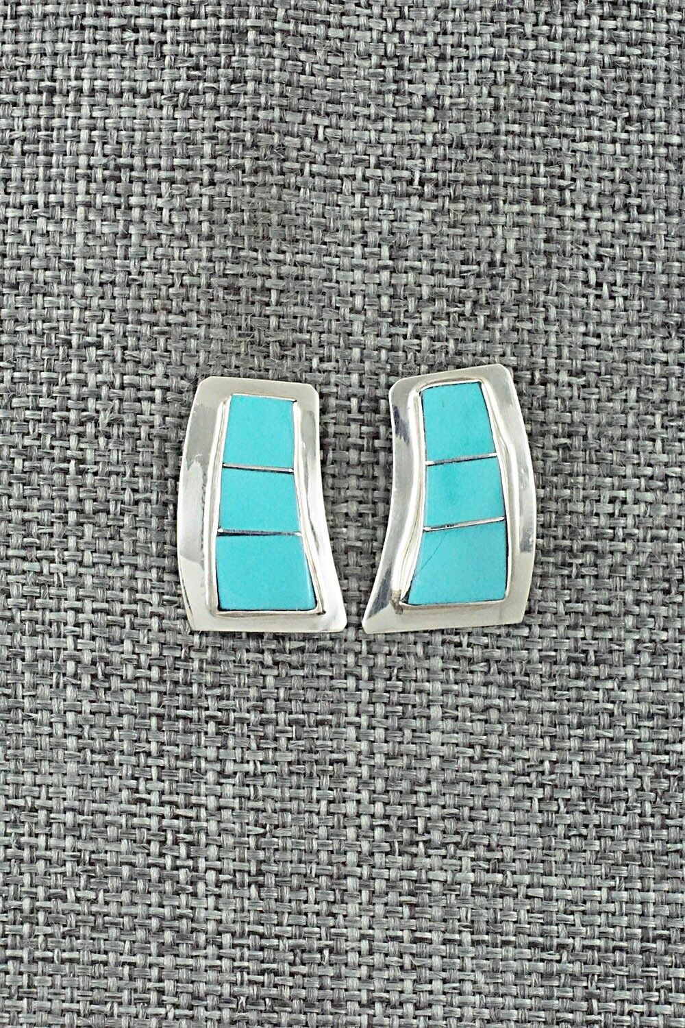 Turquoise & Sterling Silver Earrings - Nathaniel Johnson