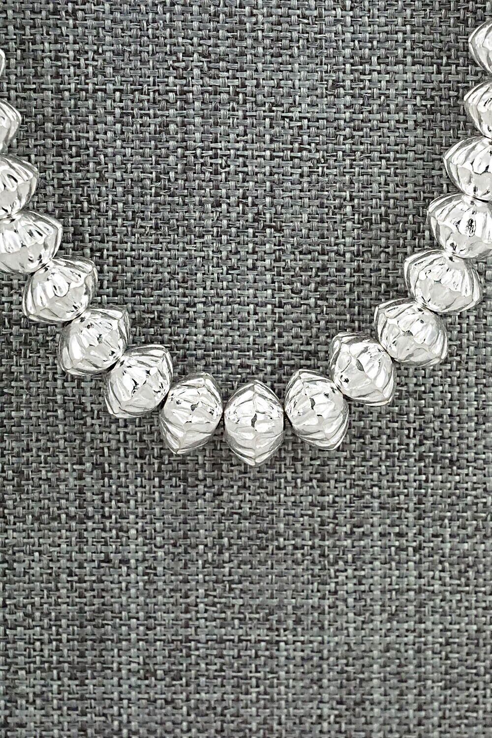 Sterling Silver Navajo Pearl Necklace 22" - Crystal Haley