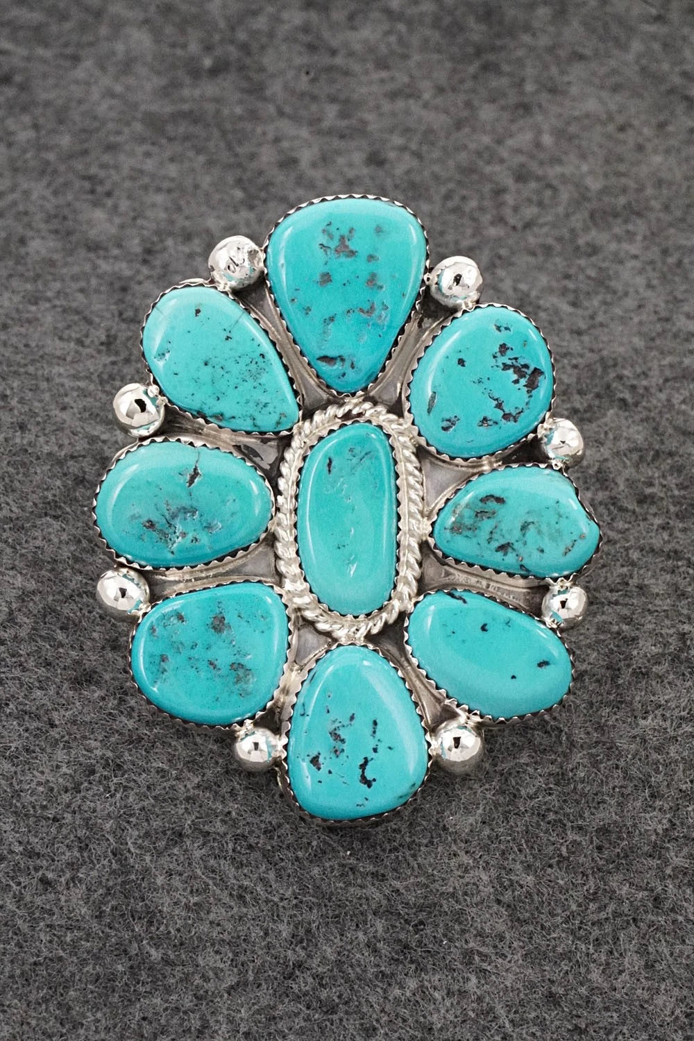 Turquoise & Sterling Silver Ring - Anthony Brown - Size 10