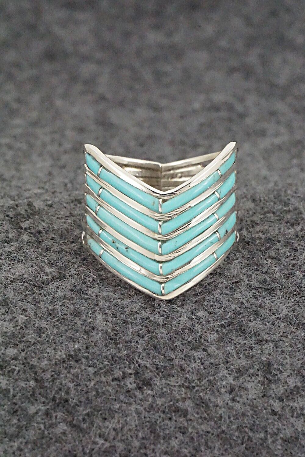 Turquoise & Sterling Silver Ring - Andrew Enrico - Size 9.5