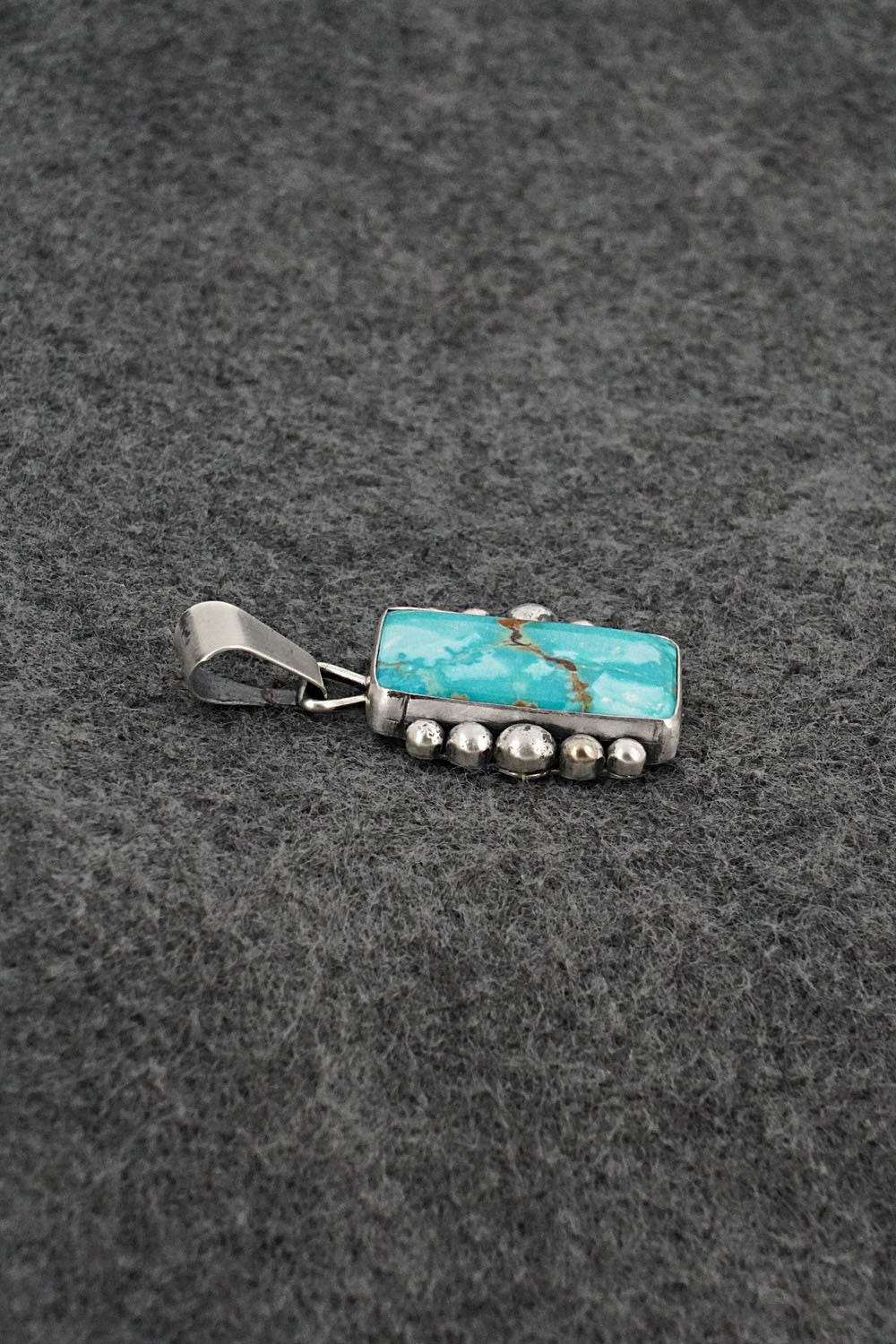 Turquoise & Sterling Silver Pendant - Eugene Gruber