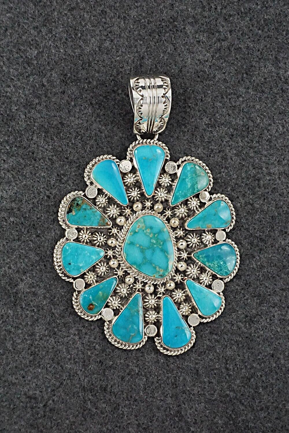 Turquoise & Sterling Silver Pendant - Lucinda Linkin