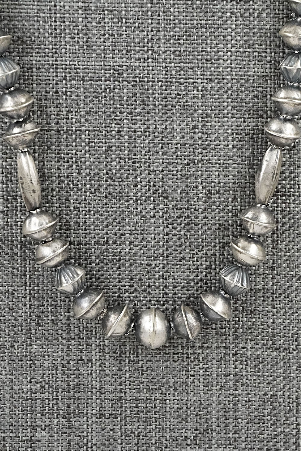 Sterling Silver Navajo Pearl Necklace 22" - Vintage