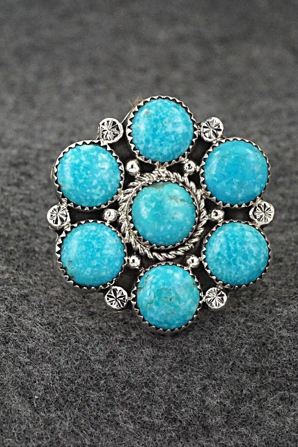 Turquoise & Sterling Silver Ring - Charlene Yazzie - Size 10.5