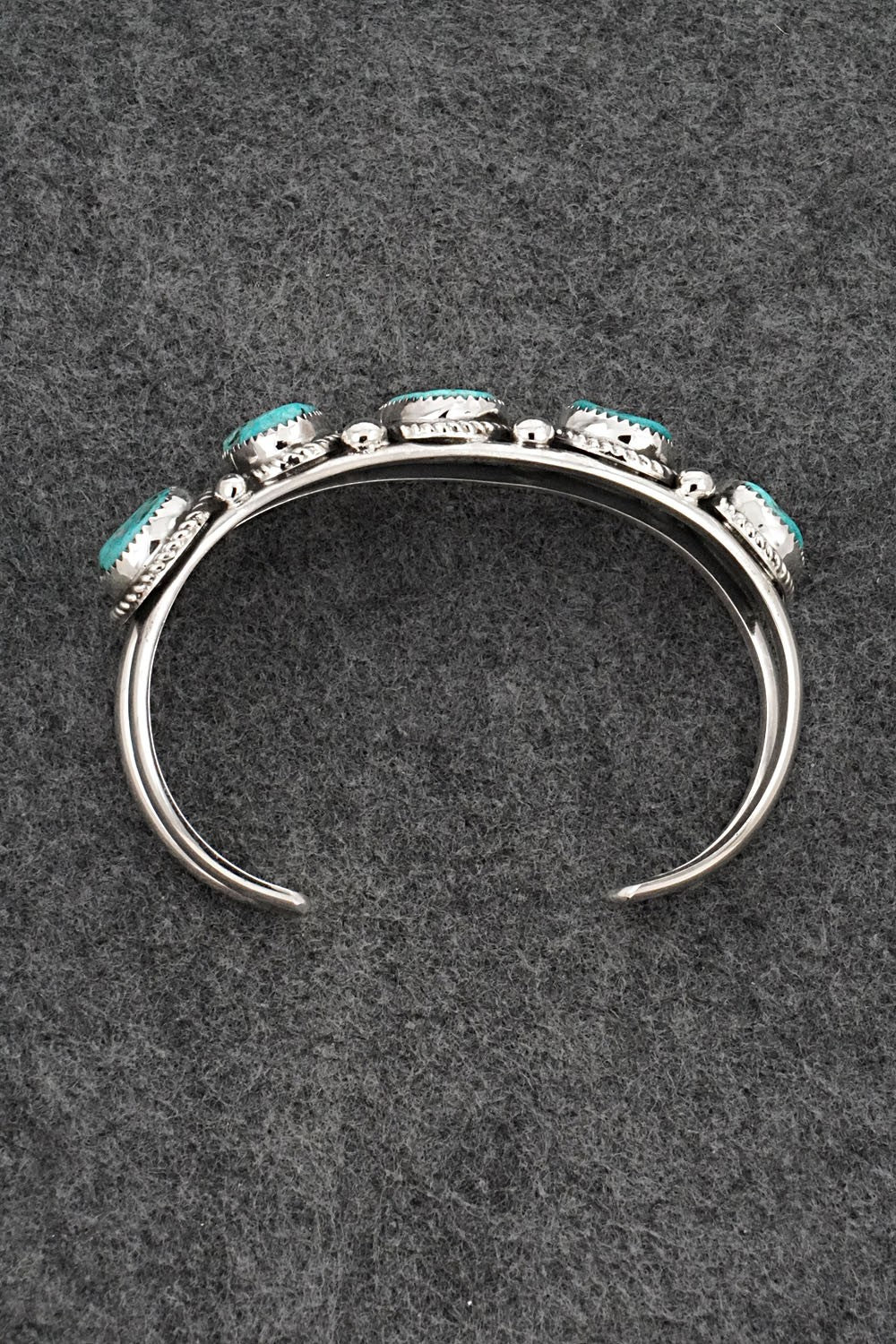 Turquoise & Sterling Silver Bracelet - Leslie Nez