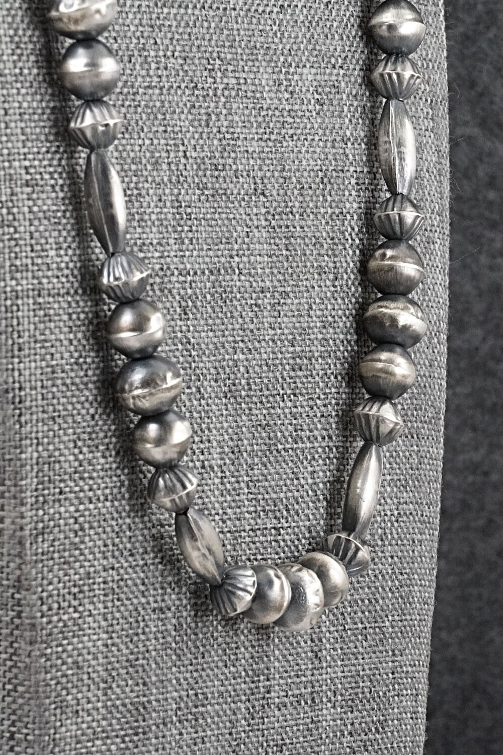 Sterling Silver Navajo Pearl Necklace 26" - Vintage