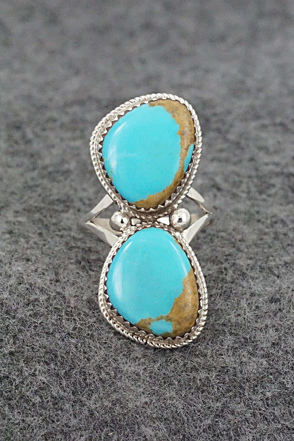 Turquoise & Sterling Silver Ring - Ernest Hawthorne - Size 7