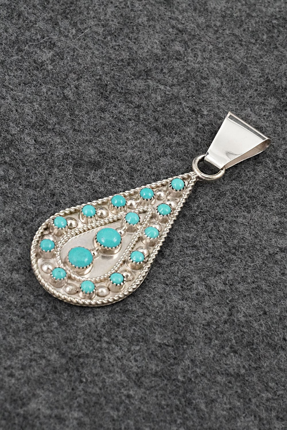 Turquoise & Sterling Silver Pendant and Earrings Set - Kenneth Hughte