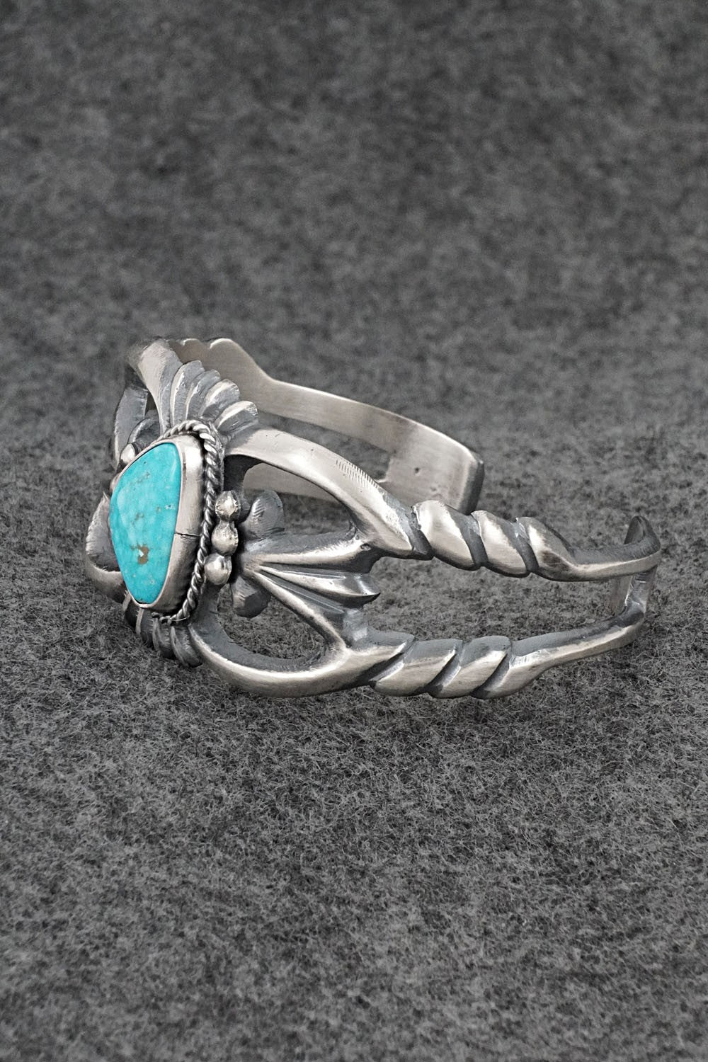 Turquoise & Sterling Silver Bracelet - Harrison Bitsue