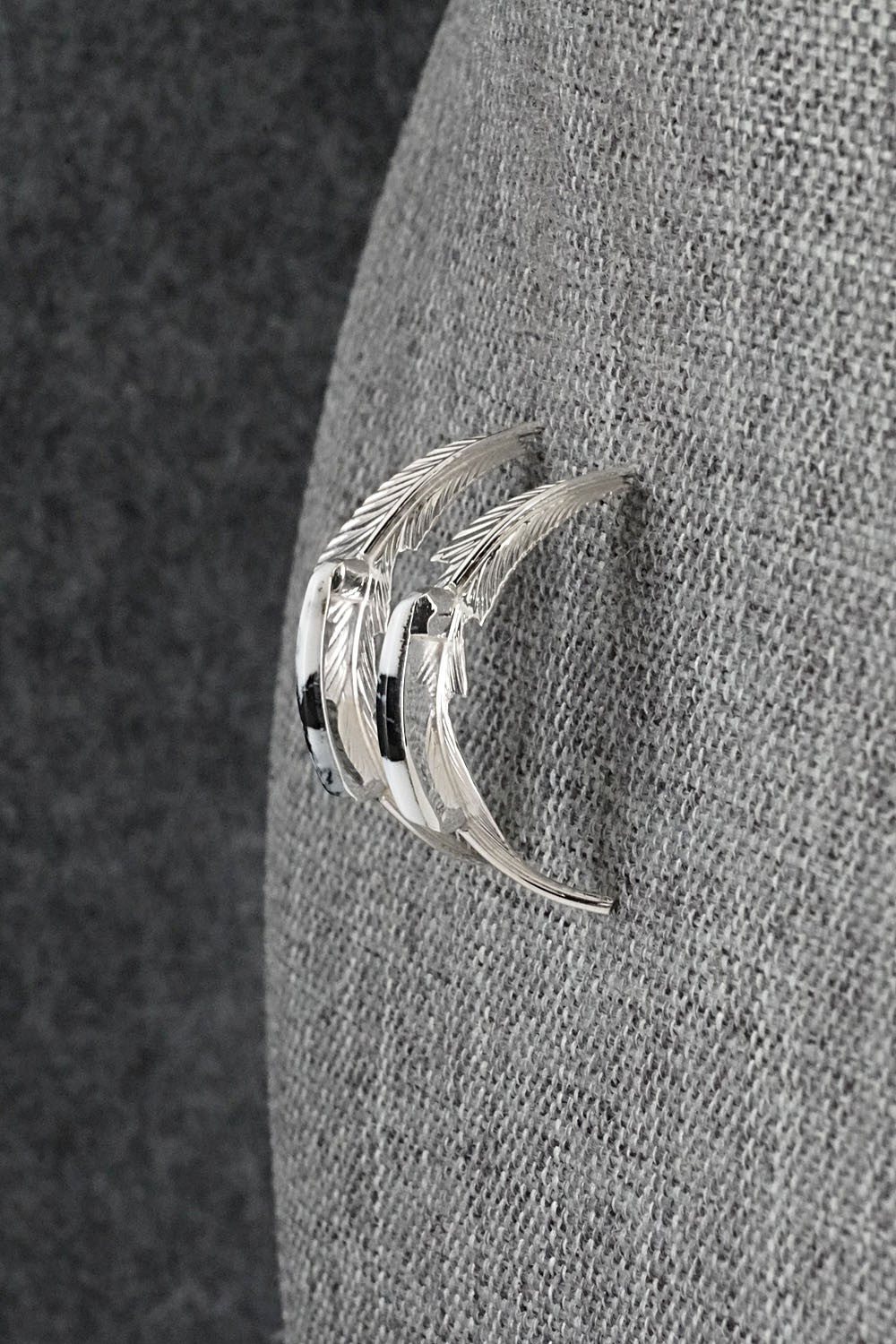 White Buffalo & Sterling Silver Earrings - Alan Barney