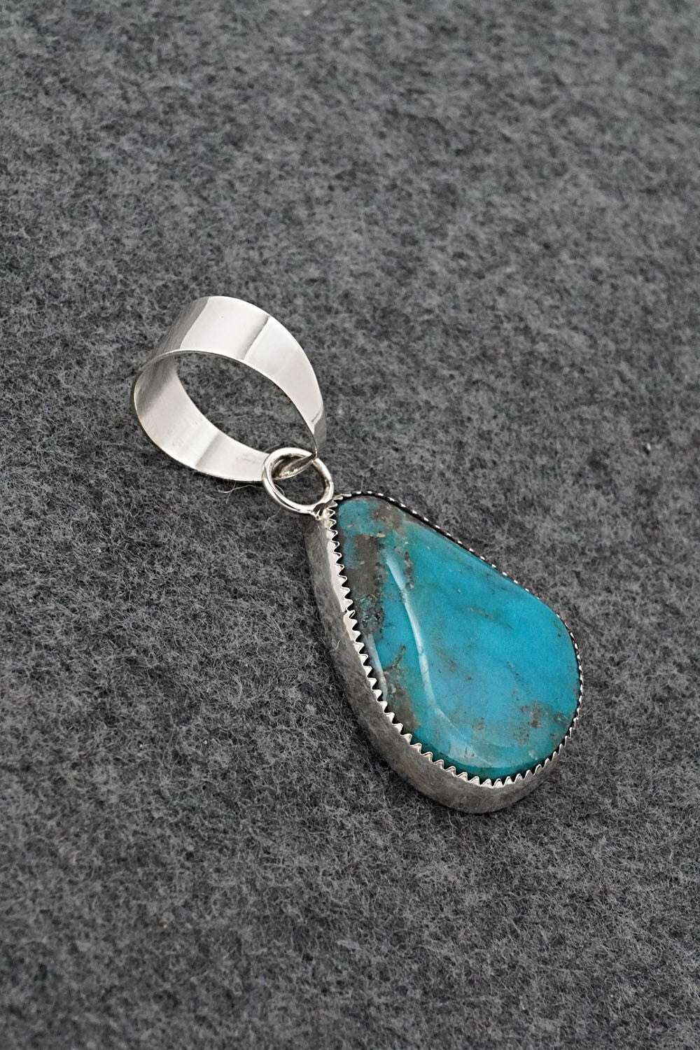 Turquoise and Sterling Silver Pendant - Leslie Nez