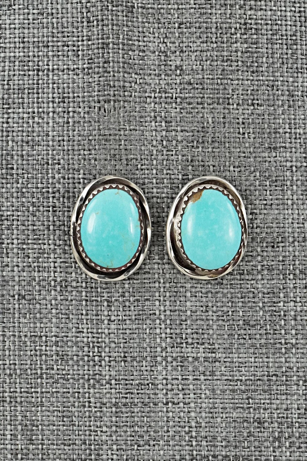 Turquoise & Sterling Silver Earrings - Ernest Hawthorne