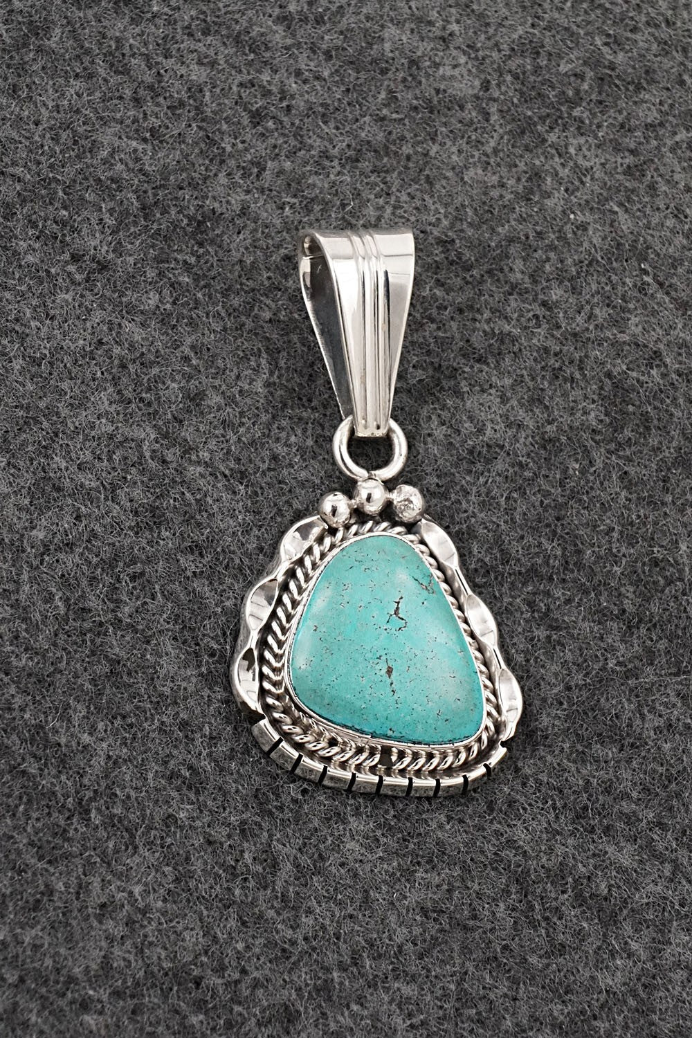 Turquoise & Sterling Silver Pendant - Samuel Yellowhair