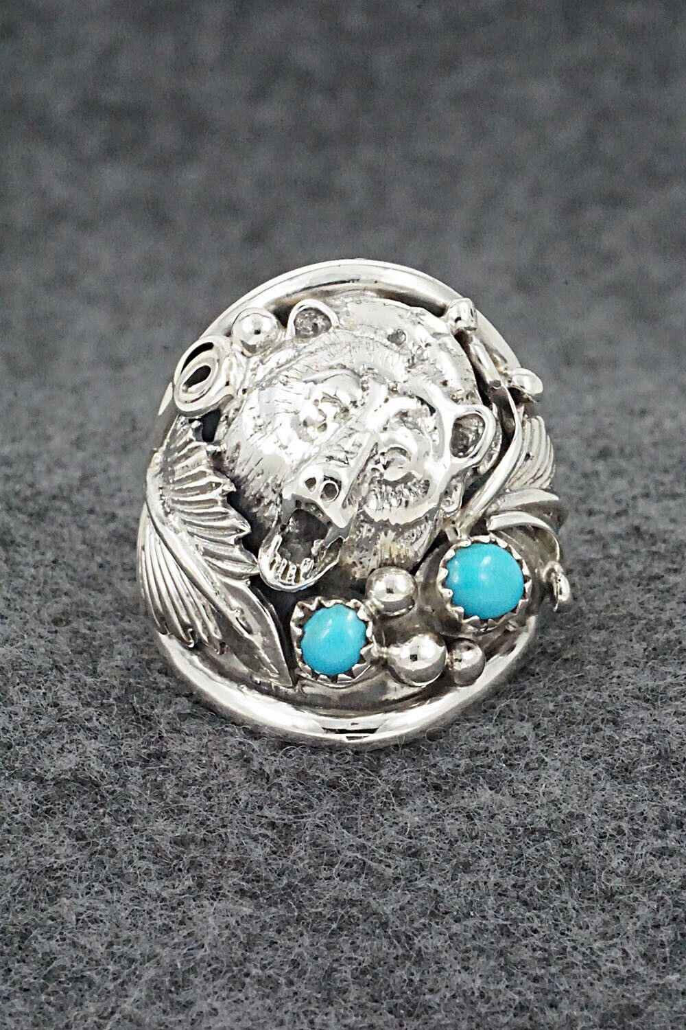 Turquoise & Sterling Silver Ring - Jeannette Saunders - Size 11
