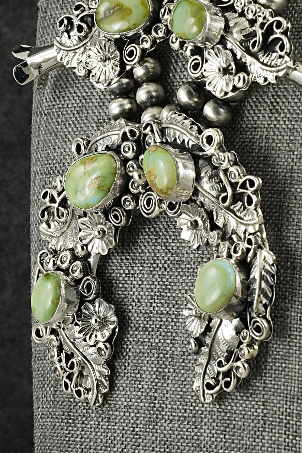 Turquoise & Sterling Silver Squash Blossom Set - Harry B. Yazzie