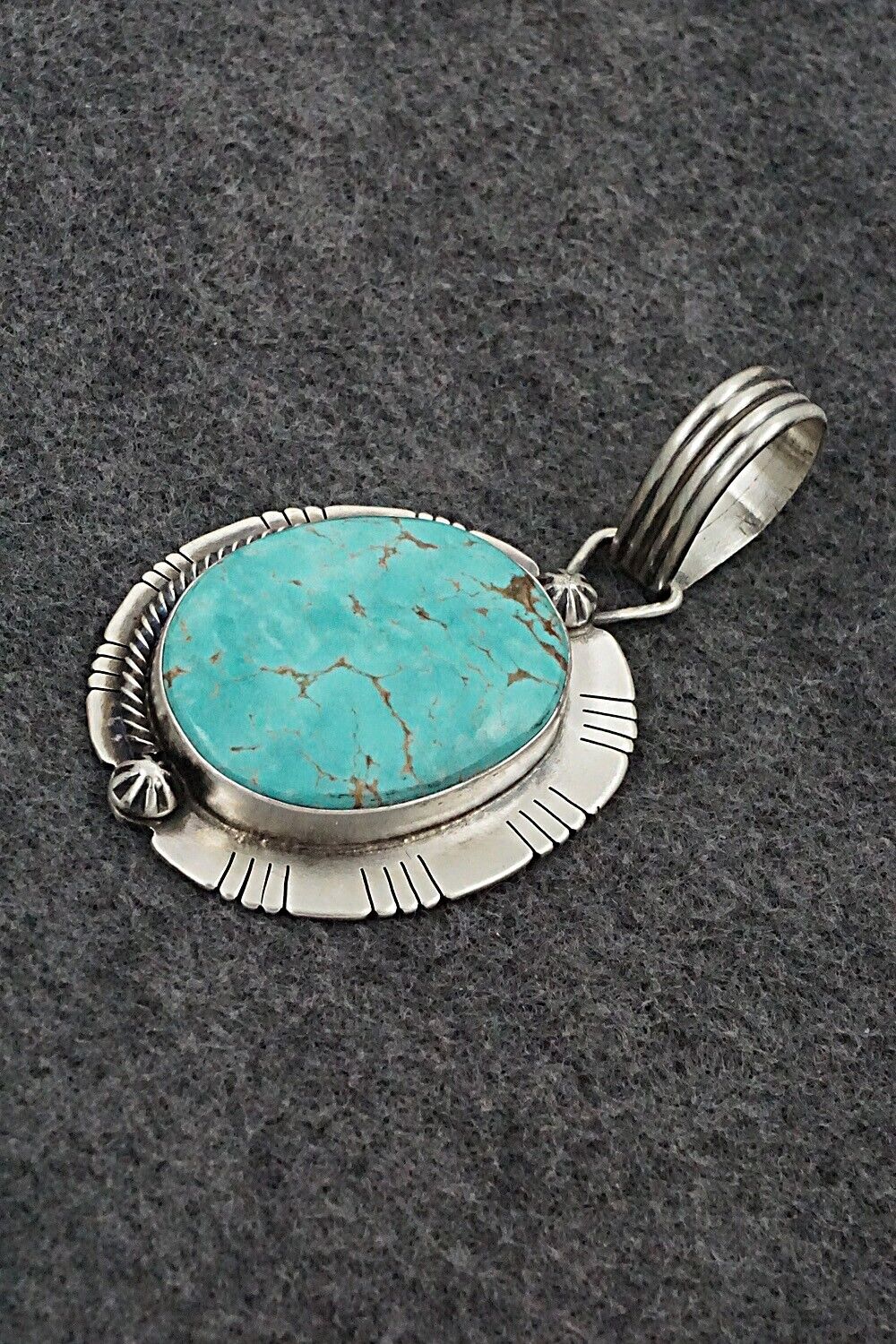 Turquoise & Sterling Silver Pendant - Jackson Hoskie