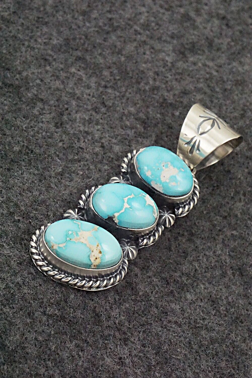 Turquoise & Sterling Silver Pendant - Raymond Delgarito