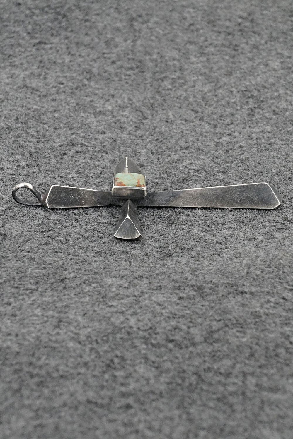 Turquoise & Sterling Silver Pendant - Raymond Betsoi