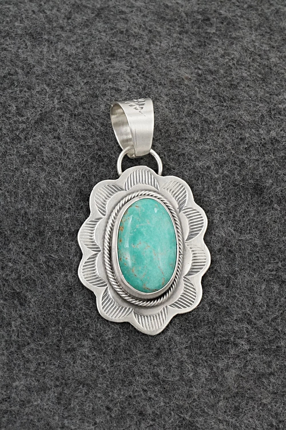 Turquoise & Sterling Silver Pendant - Cordell Platero