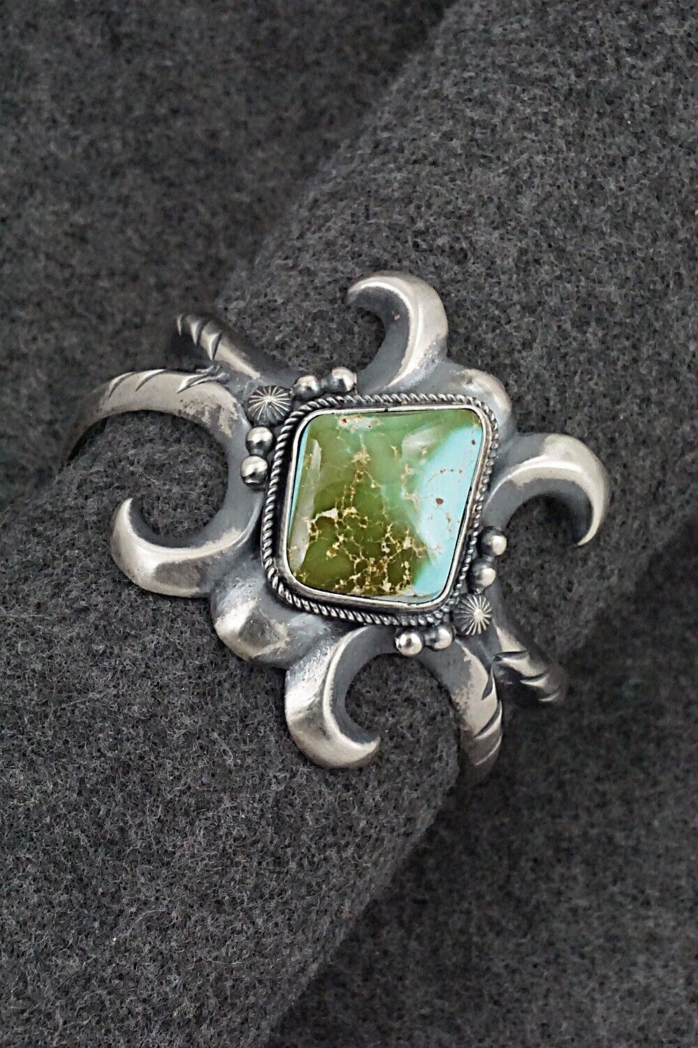 Turquoise & Sterling Silver Bracelet - Harrison Bitsue