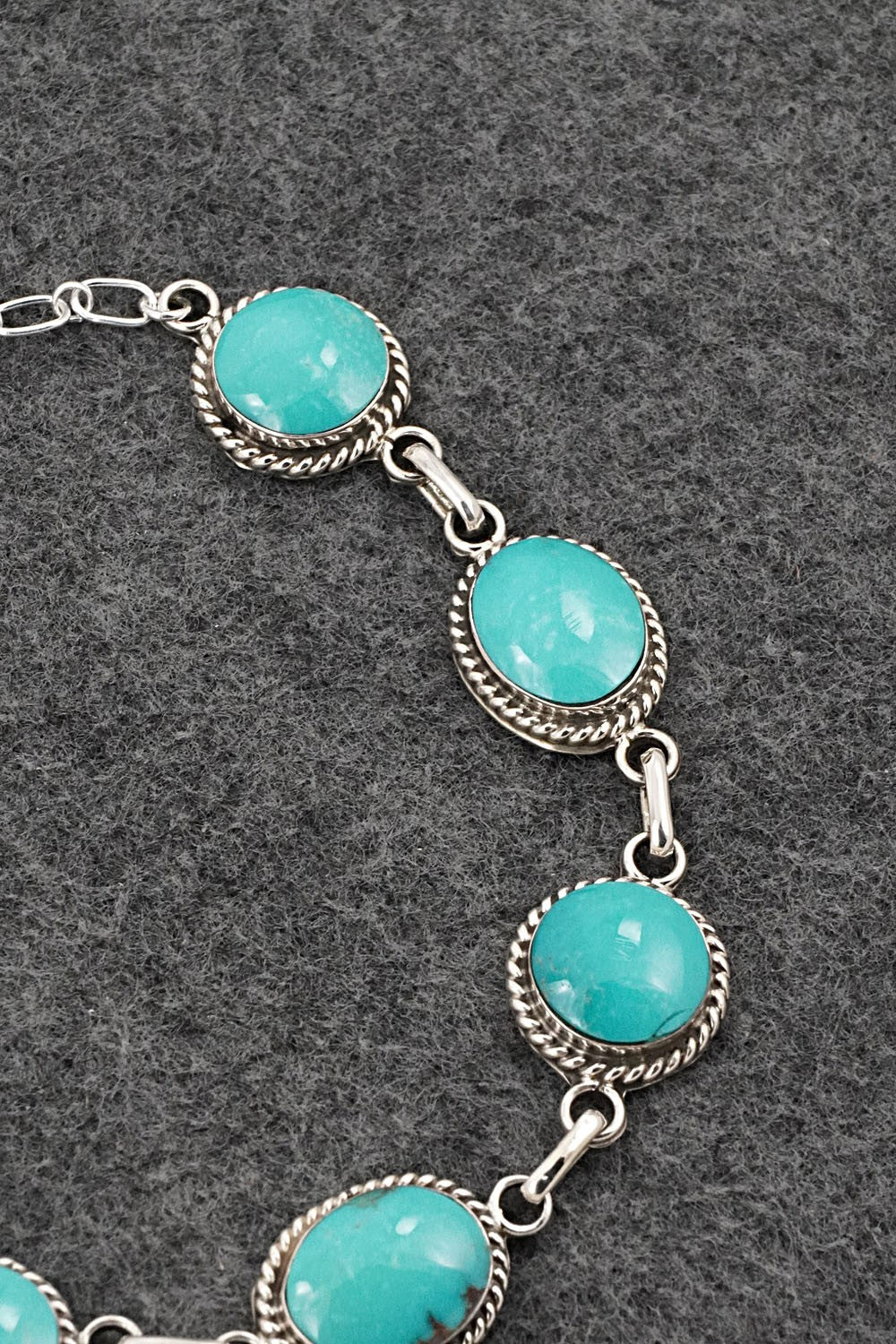 Turquoise & Sterling Silver Link Bracelet - Arlene Lewis