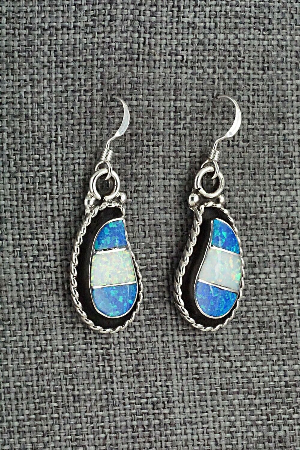 Opalite & Sterling Silver Inlay Earrings - Susie Lowsayatee