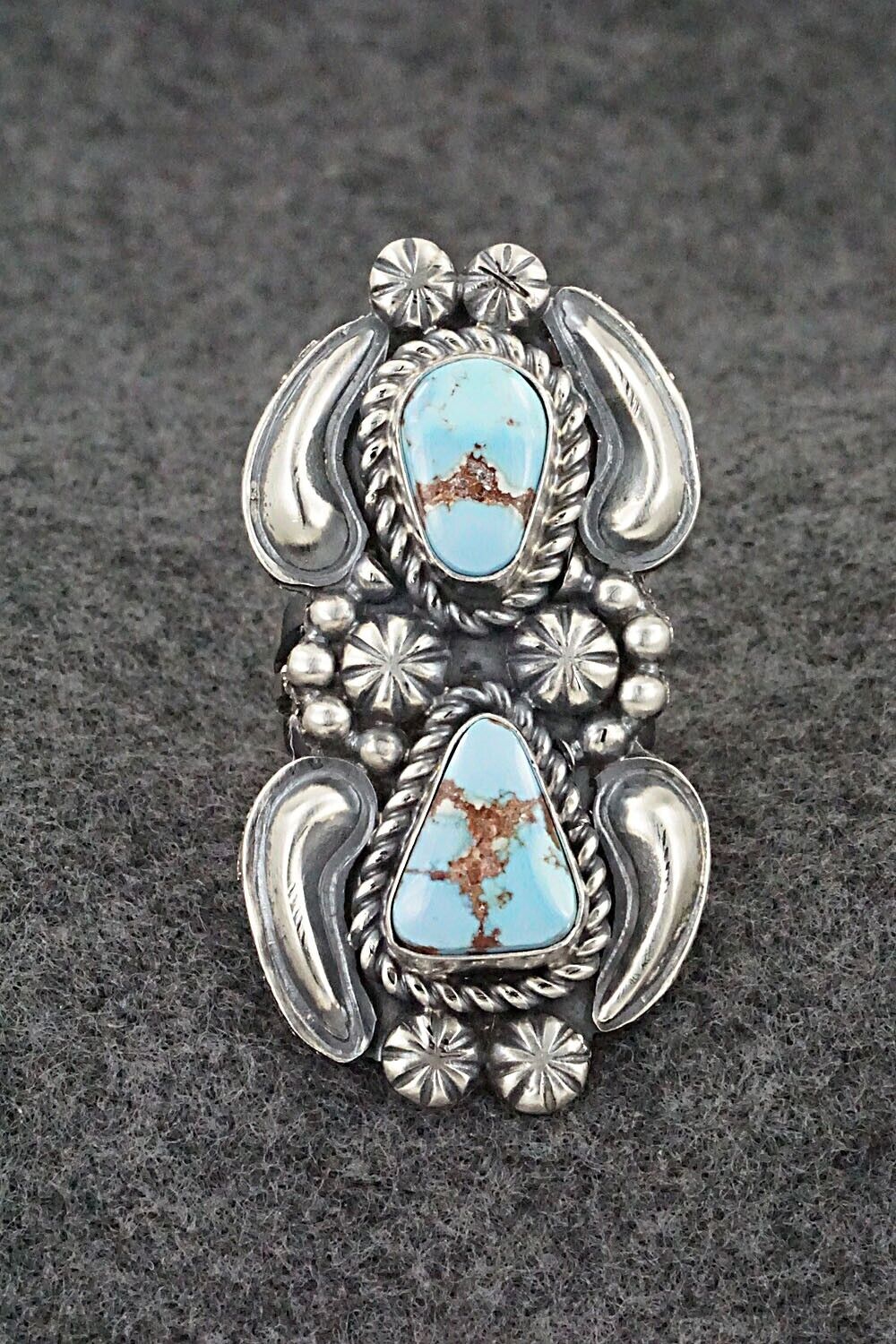 Turquoise & Sterling Silver Ring - Jeff James - Size 9