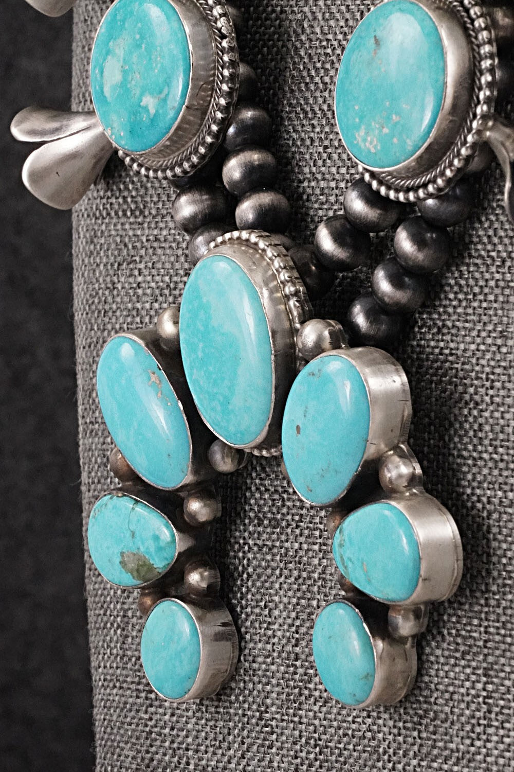 Turquoise & Sterling Silver Squash Blossom Set - Kathleen Chavez