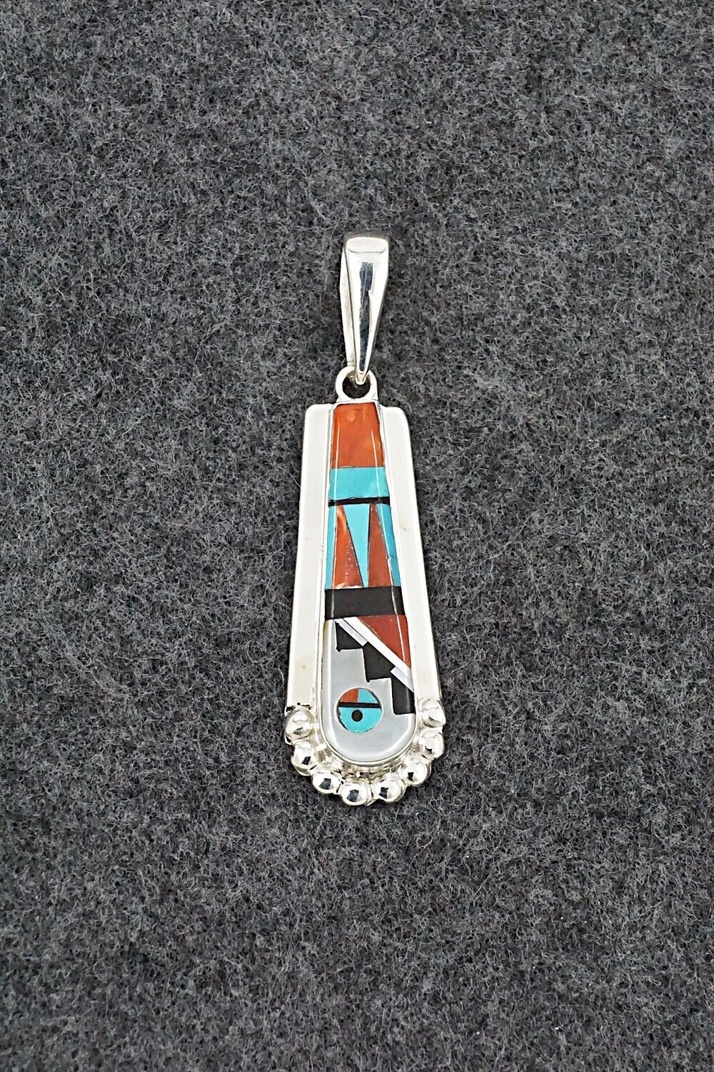 Multi Stone & Sterling Silver Pendant - Patty Edaakie