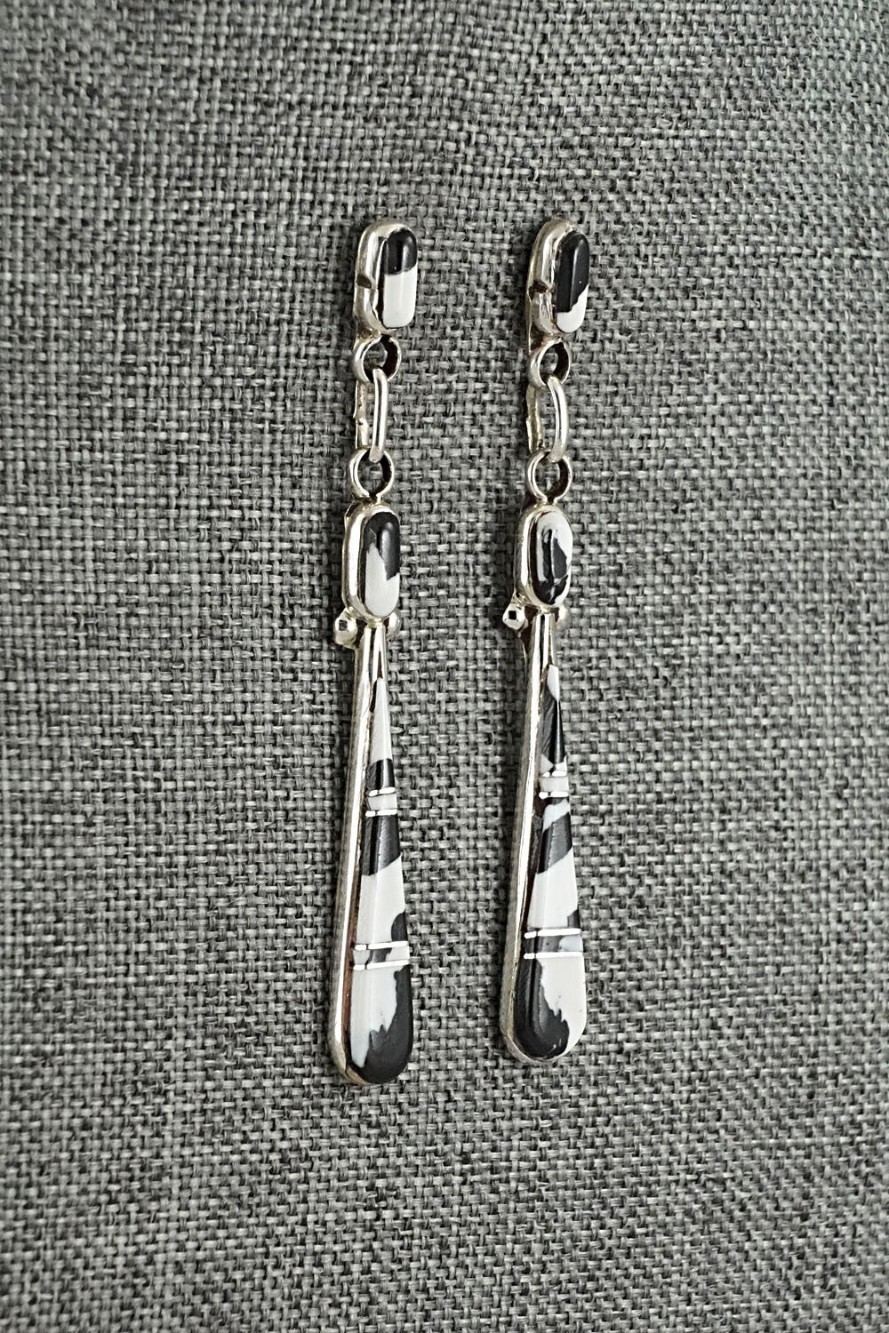 White Buffalo & Sterling Silver Earrings - Terrance Panteah