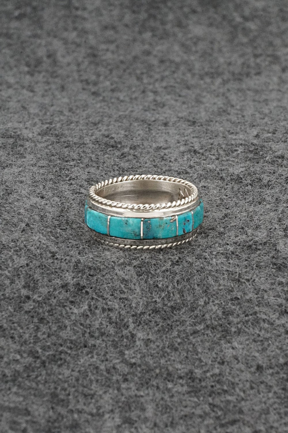 Turquoise & Sterling Silver Ring - Bruce Johnson - Size 7