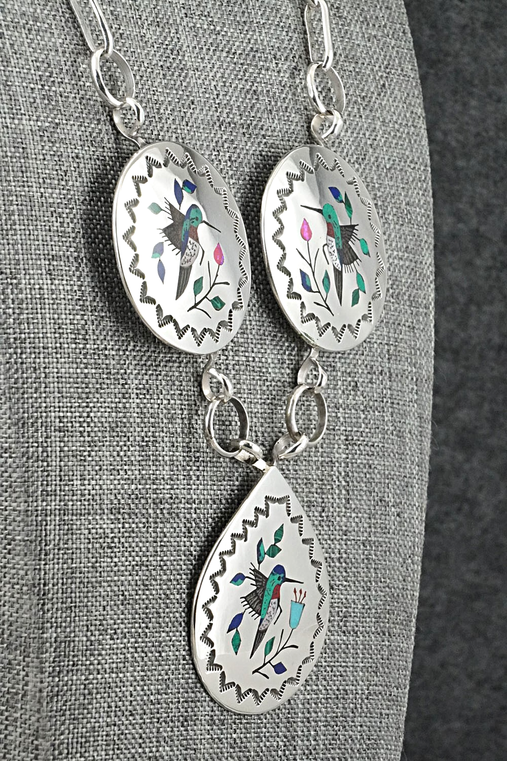Multi-Stone & Sterling Silver Necklace - Raymond Boyd