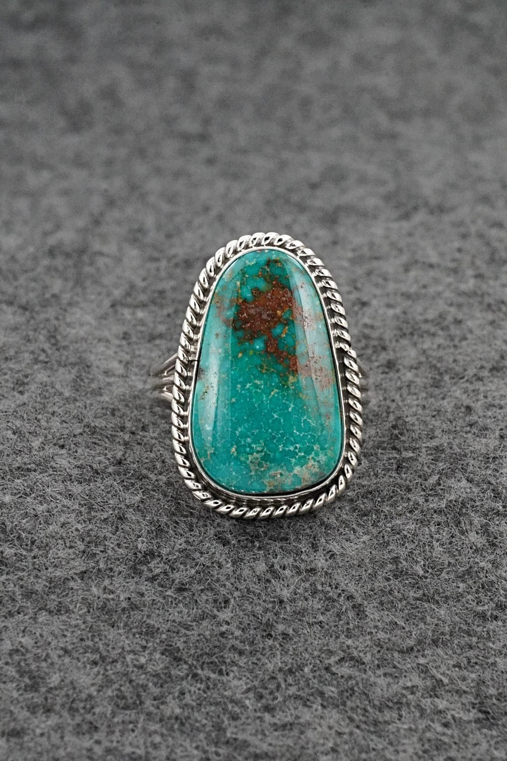 Turquoise & Sterling Silver Ring - Eugene Gruber - Size 8