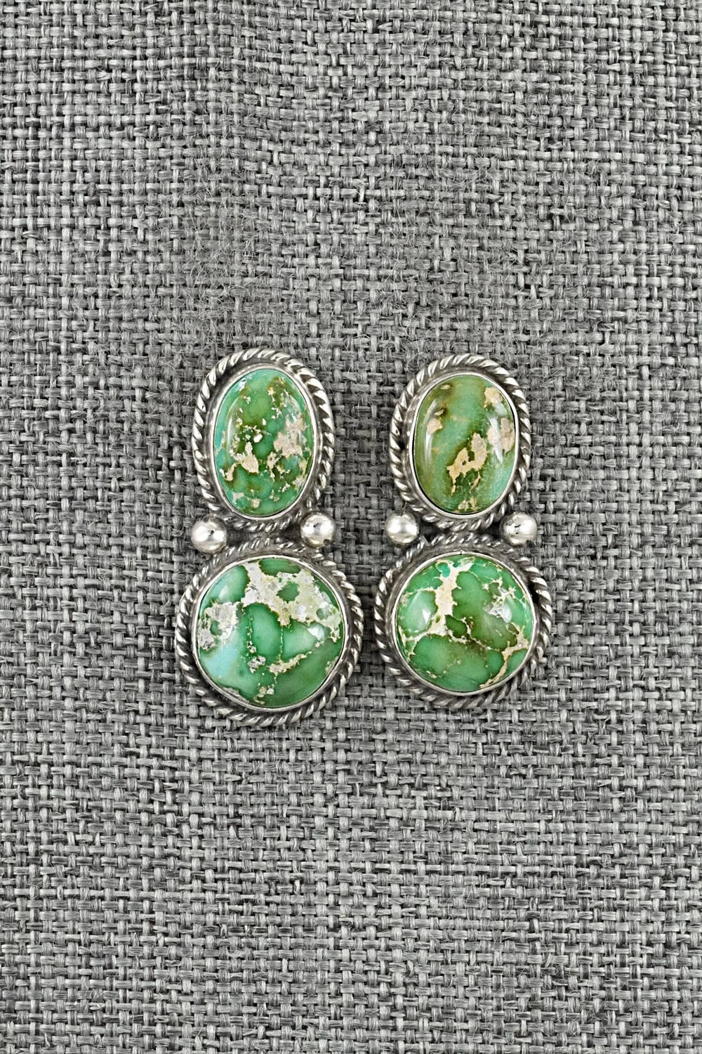 Turquoise & Sterling Silver Earrings - Eugene Gruber