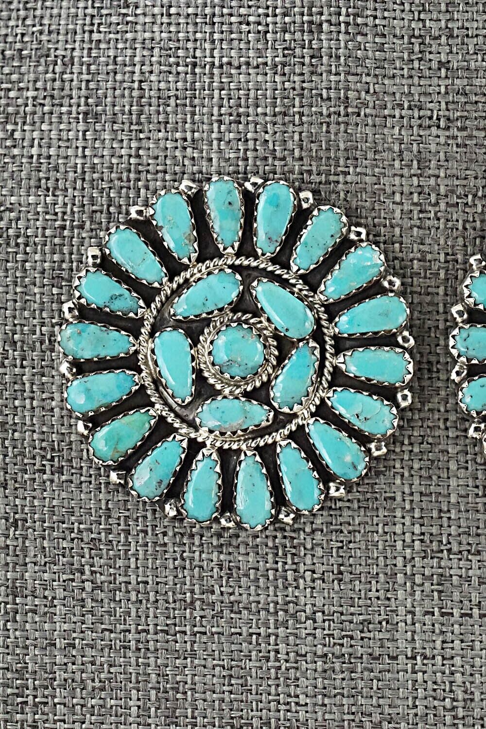 Turquoise and Sterling Silver Earrings - Zeita Begay