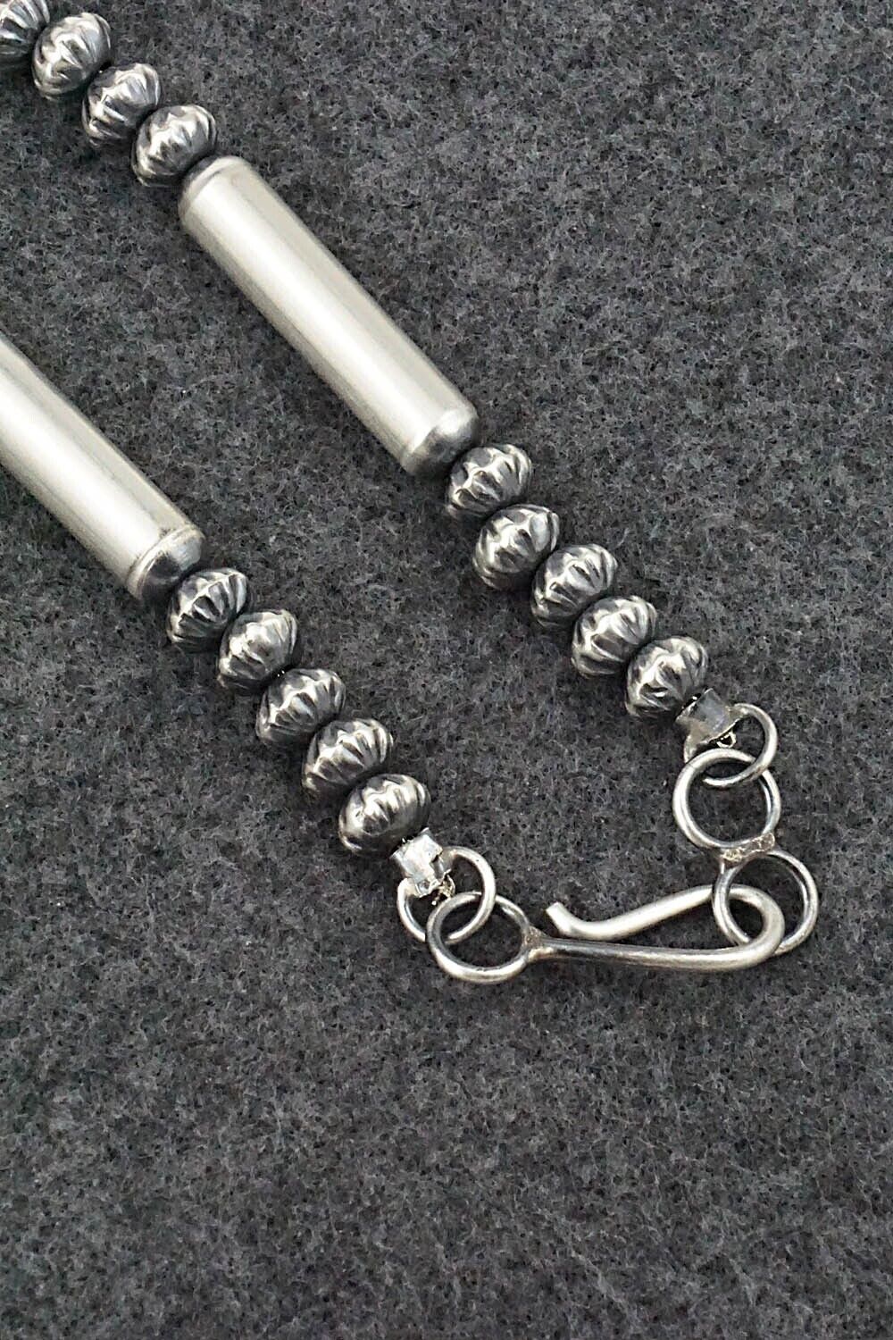 Sterling Silver Navajo Pearl Necklace 24" - Crystal Haley